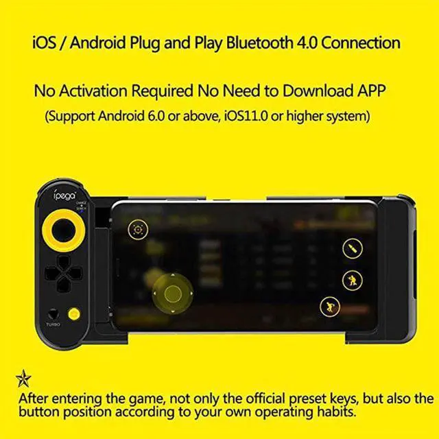 Alt view image 4 of 5 - Bluetooth Gamepad Joypad Joystick For Phone Android iPhone PC Game Pad Console Control Trigger Pubg Controller Mobile Cellphone