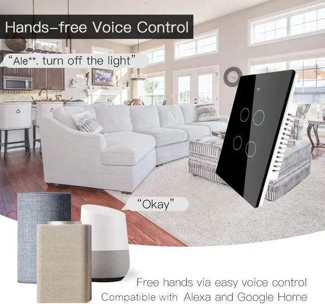 Alt view image 2 of 5 - Smart touch switch Light switch WIFI network connection App smart Voice control Compatible with Alexa/ Google Home
