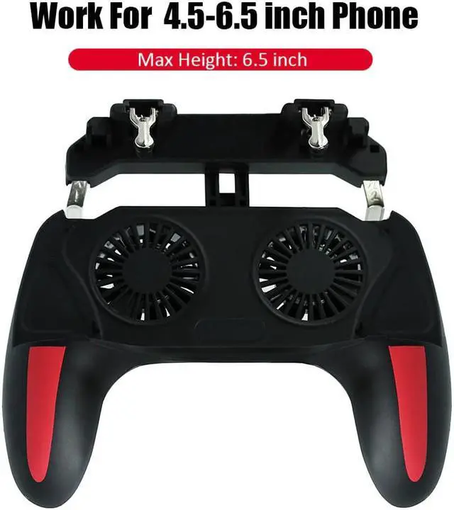 Alt view image 3 of 5 - For PUBG Controller Double Cool Fan 2500/5000mAh Power Bank Game Controller Joystick Android IOS Mobile Phone