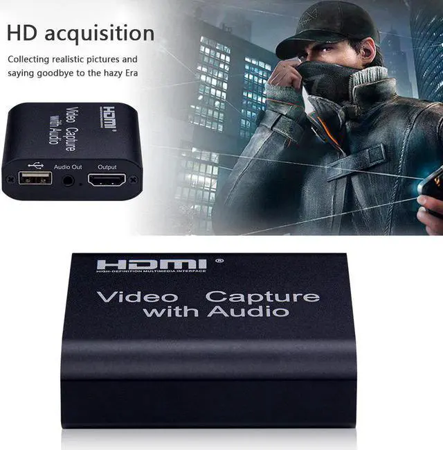 Alt view image 5 of 5 - to USB 1080P Video Capture Card with Mic Input + Audio Output 3.5mm Household TV Easy Enjoying Ornaments for PS4
