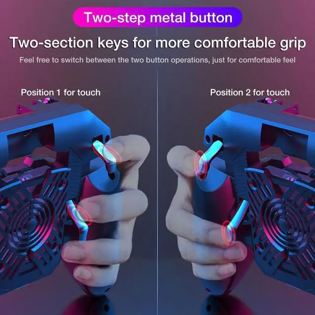 Alt view image 2 of 5 - Controller AK88 Six Finger All-In-One Gamepad for PUBG Mobile IOS Android L1 R1 Trigger Operating Gamepad