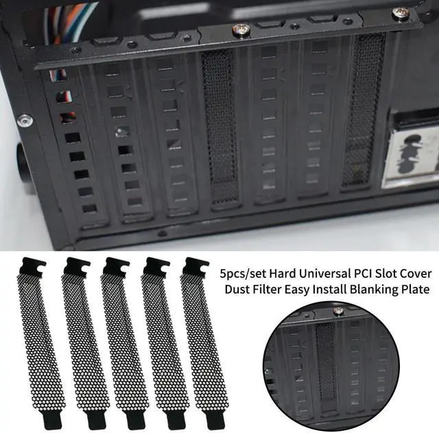 Alt view image 2 of 5 - 5pcs/set Dust Filter Easy Install Cooling Fan Desktop Hard Heat Dissipation Universal Blanking Plate PCI Slot Cover Ventilation