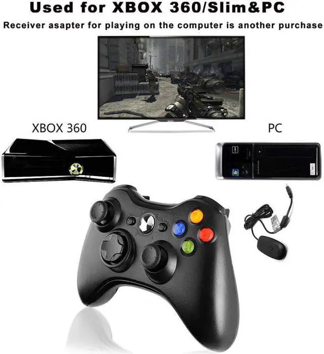 Alt view image 2 of 5 - Bluetooth Controller For Xbox 360 Gamepad Joystick For X box 360 Jogos Controle Win7/8/10 PC Game Joypad
