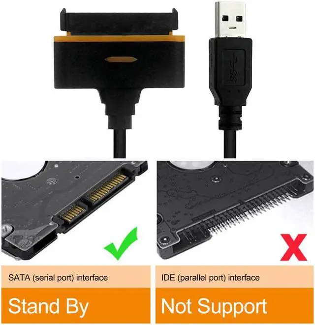 Alt view image 4 of 5 - USB 3.0 SATA 3 Cable Sata to USB Adapter Up to 6 Gbps Support 2.5 Inches External SSD HDD Hard Drive Converter Cable 22 Pin