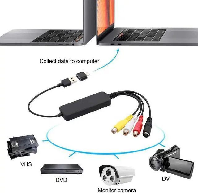 Alt view image 5 of 5 - Easy Cap VHS To DVD Mini Portable For PC Audio Video  Card TV Digitizes Adapter ABS Live Streaming Plug And Play