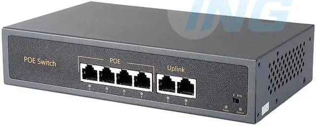 Alt view image 3 of 4 - New 4+2 4-Port 10/100M POE Switch 60W 48V Power over Ethernet IEEE802.3af For IP Camera System Network Switch