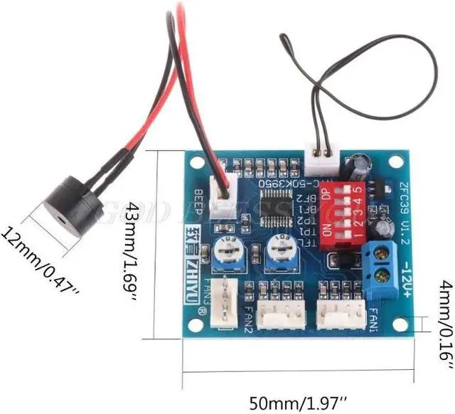 Alt view image 3 of 5 - 12V CPU Fan Temperature Control PWM Speed Controller Module Alarm Buzzer Sensor Drop Shipping