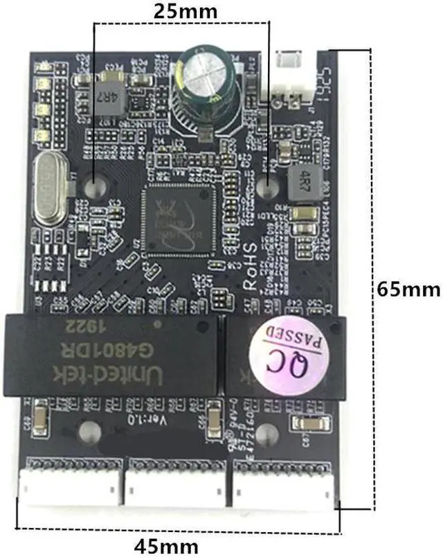 Alt view image 2 of 5 - 3/4port Gigabit switch module 3/4port 10/100/1000m contact port mini switch module PCBA Motherboard network switch 1000mbps