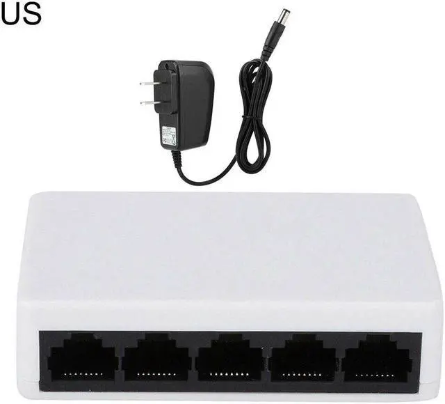 Alt view image 4 of 5 - 10/100Mbps 5 Ports Network Switch Hub Fast Ethernet Network Switch Hub Splitter Adapter USB Adapter Splitter Hub US/EU Plug
