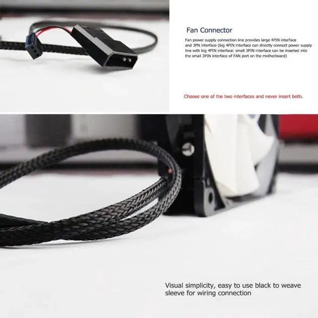 Alt view image 3 of 5 - 12020 120mm 4Pin 3Pin Ultra-Thin Silent Computer Chassis Fan Power D-Type Cooling Fan CPU Radiator Cooler 12V