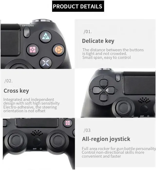 Alt view image 3 of 5 - Wired Controller for PS4 Gamepad Play Station 4 Game Pads Console Joystick  PS4 Controller Games Accessories