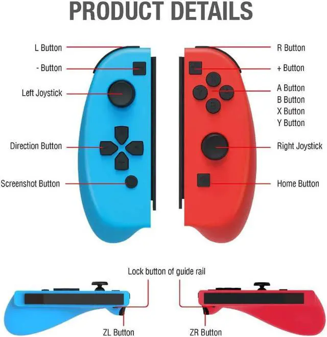 Alt view image 3 of 5 - Wired Left And Right Gamepad For Switch Joycon Joystick Plug And Play For Nintendo Switch Game Controller