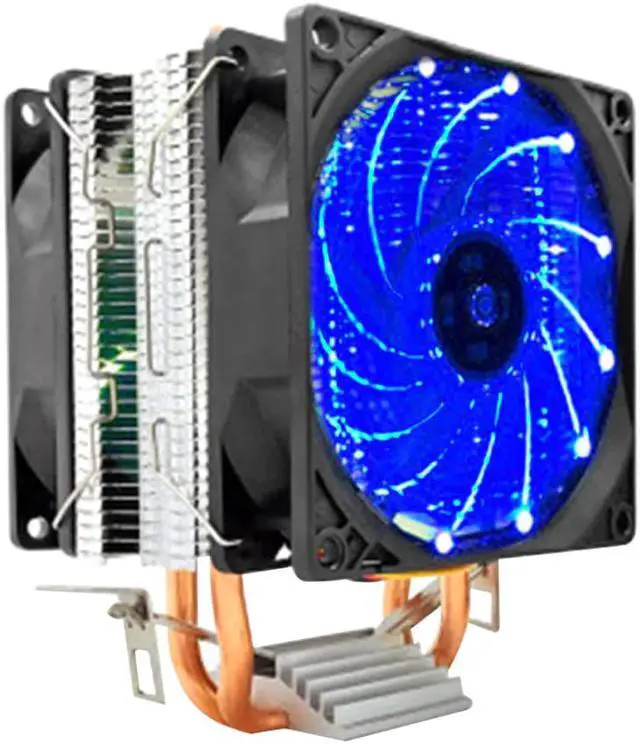 Alt view image 3 of 5 - 2 Heat Pipes Silent Desktop PC Computer Cooler Radiator CPU Dual Cooling Fan GPU Computer Water Cooling System Waterblock