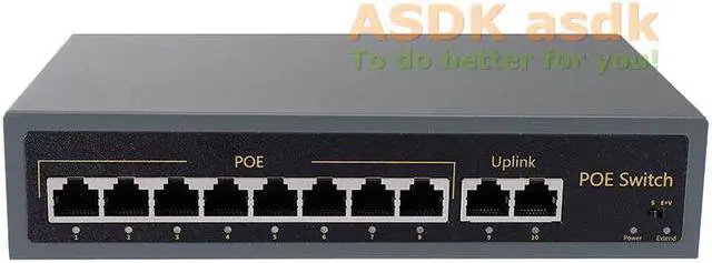 Alt view image 3 of 4 - 8+2 8-Port 10/100M IEEE802.3af POE Switch 120W 48V Switch Power over Ethernet for IP Camera System Network Switch