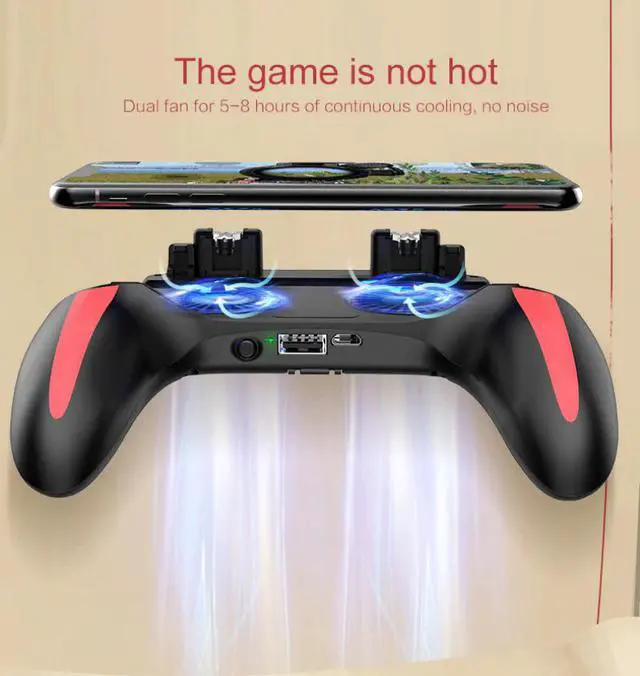 Alt view image 3 of 5 - Gamepad PUBG Controller Double Cool Fan 2500/5000mAh Power Bank Game Controller Joystick Android IOS Mobile Phone Gamepad