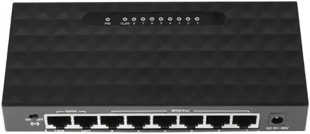 Alt view image 4 of 5 - 8 Port Network POE Switch 10/100 Mbps Ethernet Network Switch Lan Hub Ethernet Smart Switcher For NVR Router Computer Video