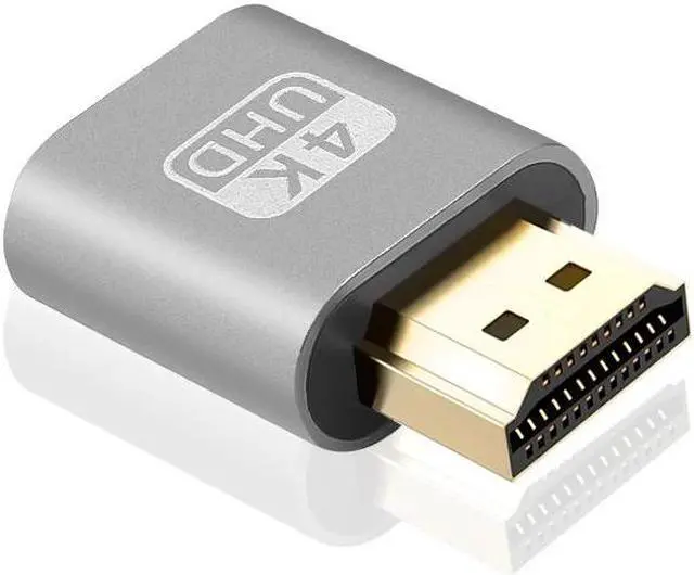 Alt view image 3 of 5 - Mini VGA Virtual Display Adapter HDMI DDC EDID Dummy Plug Headless Ghost Display Emulator Lock Plate Up To 1920x1080@60Hz