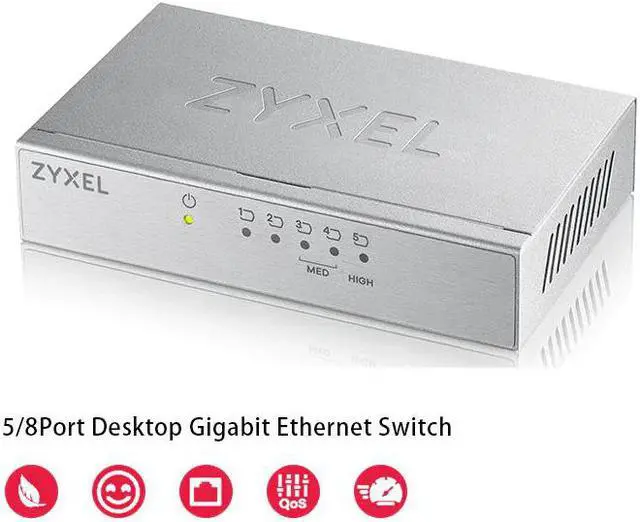 Main image of 5Port Desktop Gigabit Ethernet Switch RJ45 10/100/1000Mbps Network Switchs QoS Port VoIP Data Internet Full/Half duplex Switch