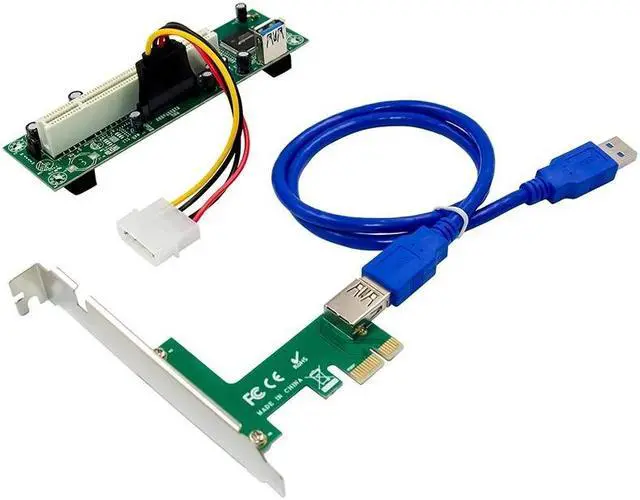 Alt view image 3 of 5 - to PCI Adapter Card PCIe to Pci Slot Expansion Card with 4 Pin SATA Power Cable Connector for PC