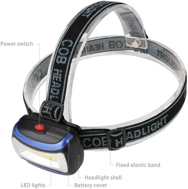 Alt view image 3 of 6 - COB/6LED Mini Headlamp 3 Mode Waterproof Headlight 3xAAA Battery Head Flashlight Torch Lantern For Outdoor Camping Night Fishing