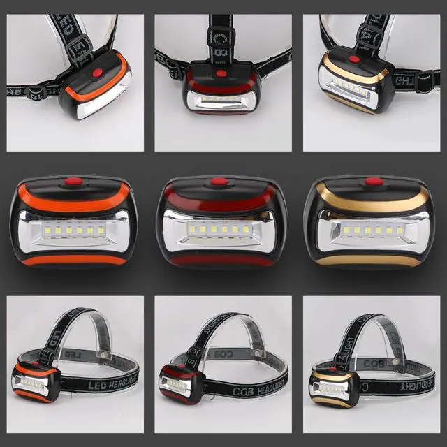 Alt view image 5 of 6 - COB/6LED Mini Headlamp 3 Mode Waterproof Headlight 3xAAA Battery Head Flashlight Torch Lantern For Outdoor Camping Night Fishing