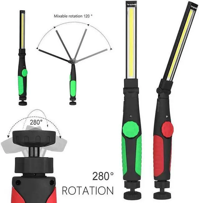 Alt view image 3 of 5 - Sale Portable Spotlight Working Light Multifuncti Rechargeable Slim COB Flashlight Worklight Outdoor LED Work Light Lamp
