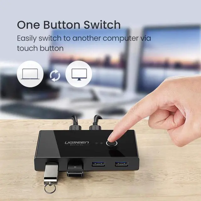 Alt view image 5 of 5 - USB KVM Switch USB 3.0 2.0 Switcher for Mi Box Keyboard Mouse Printer Monitor 2 PCs Sharing 4 Devices USB Switch