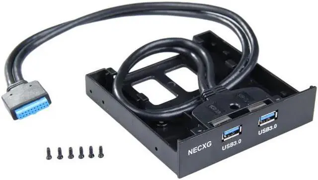 Alt view image 2 of 5 - 2 USB 3.0 Ports Front Panel Floppy Bay Hub with 20-Pin Bracket Cable for Windows XP / Windows 7 / Vista Brand New High Quality