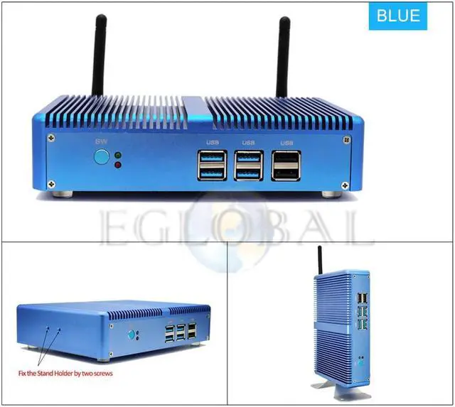 Alt view image 2 of 5 - Mini PC Windows 10  Core i3 4010Y i5 4200Y i7 4500U Dual Core Fanless Mini Desktop PC HDMI VGA WiFi Nettop HTPC 4K