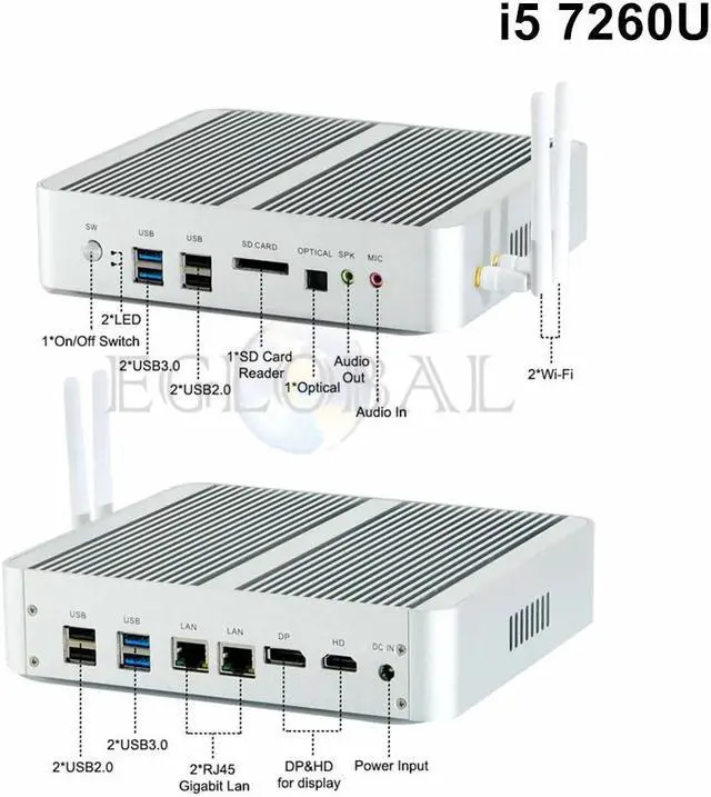 Alt view image 2 of 4 - 2019  Mini Pc Windows 10 Core i7 8550U 8565U Fanless  Core I5 8250U Processor Nettop Micro DDR4 Barebone Gaming PC