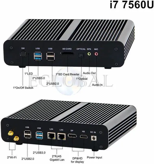 Alt view image 3 of 4 - 2019  Mini Pc Windows 10 Core i7 8550U 8565U Fanless  Core I5 8250U Processor Nettop Micro DDR4 Barebone Gaming PC