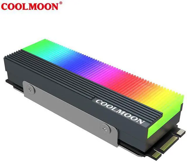 Alt view image 5 of 5 - Colorful ARGB M2 SSD Heatsink 5V 3Pin NVME NGFF M.2 2280 Solid State Drive Hard Disk Cooling Radiator Heat Sink Cooler Vest Aluminum Heat Sink with Thermal Pad