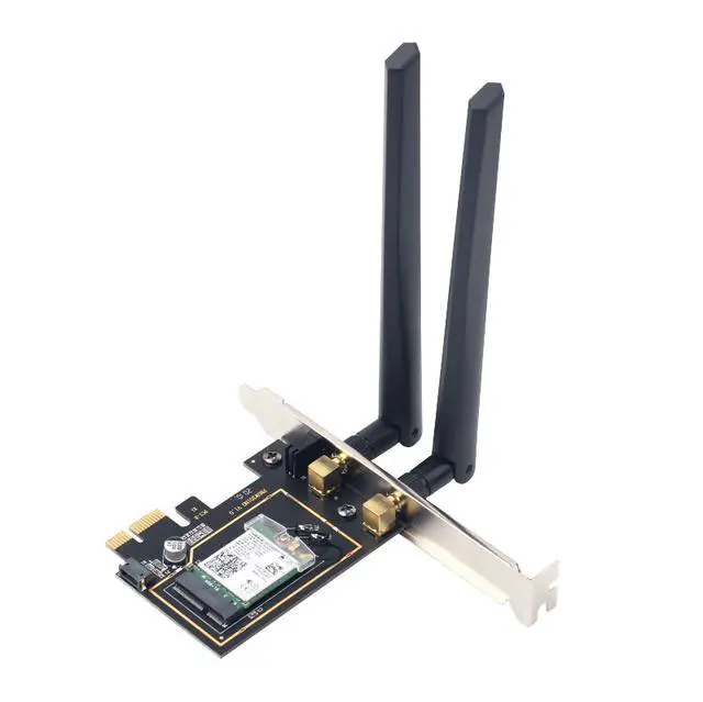 Alt view image 5 of 5 - Intel AX200NGW WiFi 6 Card Bluetooth 5.0, PCIe Network Card AX 3000Mbps AX200 IEEE 802.11ac, MU-MIMO 2.4Ghz/5.8Ghz Wireless PCI Express PCI-E Wi-Fi 6 Adapters Dual Band Antenna for Win10 LINUX