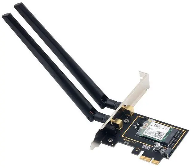 Alt view image 2 of 5 - Intel AX200NGW WiFi 6 Card Bluetooth 5.0, PCIe Network Card AX 3000Mbps AX200 IEEE 802.11ac, MU-MIMO 2.4Ghz/5.8Ghz Wireless PCI Express PCI-E Wi-Fi 6 Adapters Dual Band Antenna for Win10 LINUX