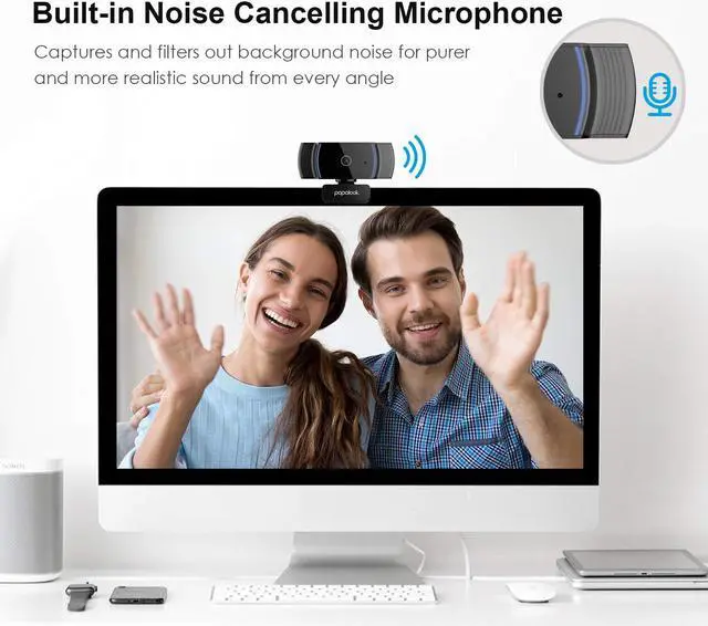 Alt view image 3 of 7 - Webcam 1080P, AF925 USB Streaming Web Camera with AutoFocus and Noise Reduction Microphone, for Laptop Monitor Mac PC, OBS, Skype, YouTube, Twitch