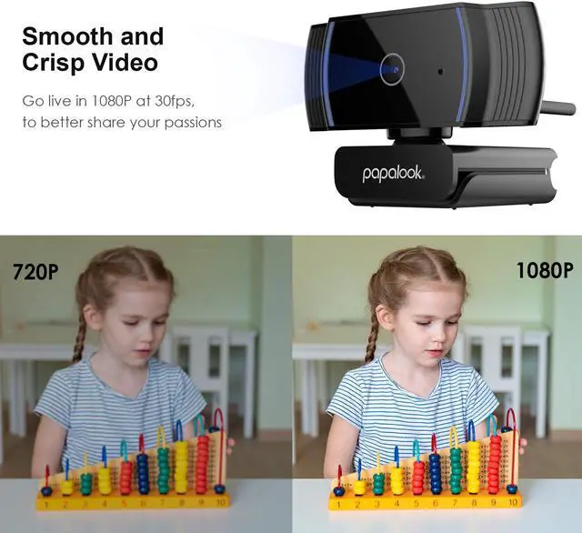 Alt view image 4 of 7 - Webcam 1080P, AF925 USB Streaming Web Camera with AutoFocus and Noise Reduction Microphone, for Laptop Monitor Mac PC, OBS, Skype, YouTube, Twitch