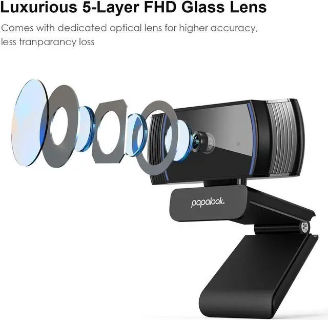 Alt view image 5 of 7 - Webcam 1080P, AF925 USB Streaming Web Camera with AutoFocus and Noise Reduction Microphone, for Laptop Monitor Mac PC, OBS, Skype, YouTube, Twitch