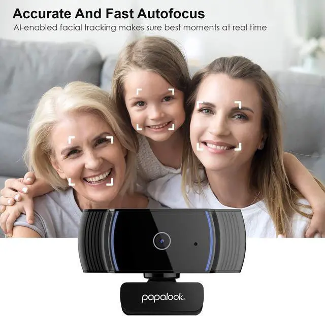 Alt view image 2 of 7 - Webcam 1080P, AF925 USB Streaming Web Camera with AutoFocus and Noise Reduction Microphone, for Laptop Monitor Mac PC, OBS, Skype, YouTube, Twitch