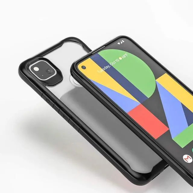 Main image of Google Pixel 4A Mobile Phone case, Carbon Fiber Material Mobile Phone case, Suitable for Google Pixel 4A Comfortable Touch Mobile Phone Protective case (Black)