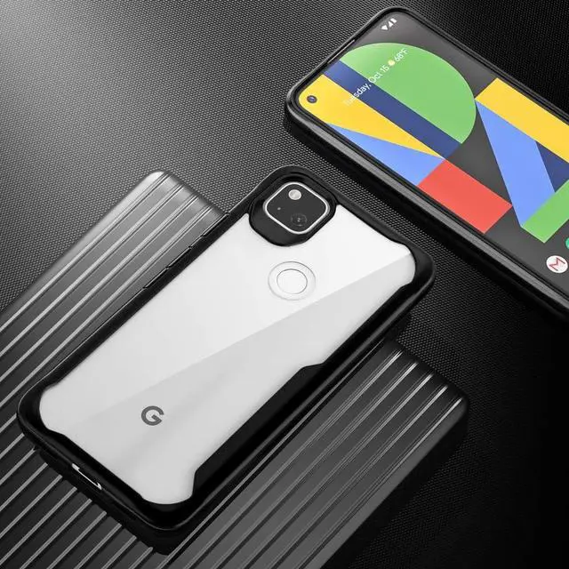 Alt view image 3 of 5 - Google Pixel 4A Mobile Phone case, Carbon Fiber Material Mobile Phone case, Suitable for Google Pixel 4A Comfortable Touch Mobile Phone Protective case (Black)