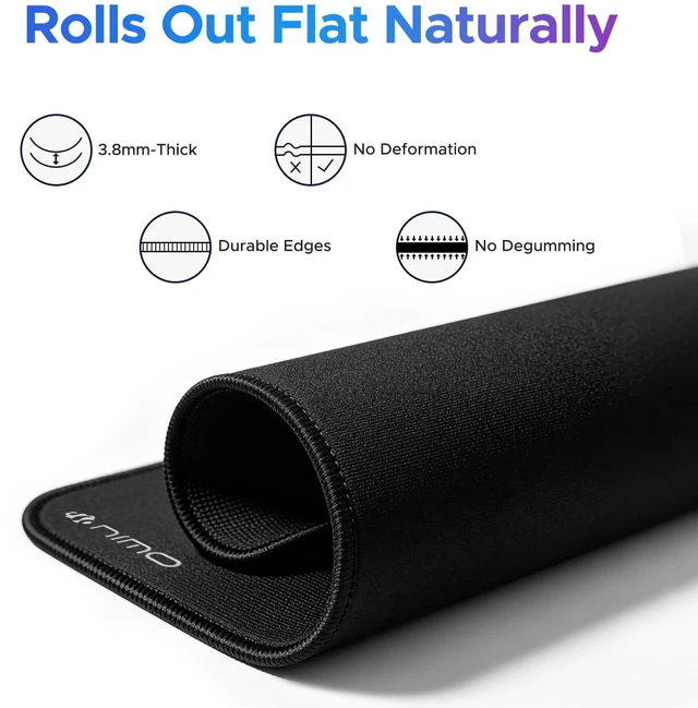 Alt view image 6 of 7 - NIMO Gaming Mouse Pad with Comfortable Cloth, Non-Slip Rubber Base, Stitched Edge, Smooth Mouse Control Optimized for Gaming Sensors, Laptop, Office, Home and More