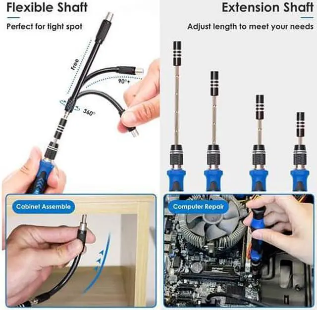 Alt view image 2 of 5 - Screwdriver Sets 142-Piece Electronics Precision Screwdriver with 120 Bits Magnetic Repair Tool Kit for iPhone, MacBook, Computer, Laptop, PC, Tablet, PS4, Xbox, Nintendo, Game Console