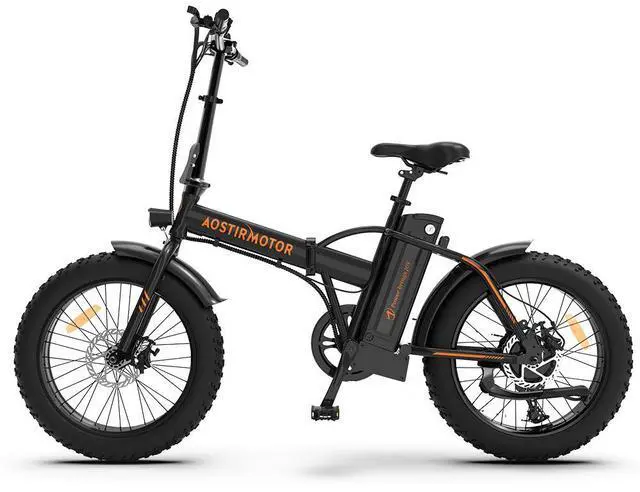 Main image of AOSTIRMOTOR Electric Bike Folding A20 500W for Adults , 20" * 4" Fat Tire, with 36V 13AH Removable Lithium Battery, Travel Up to 20 Miles, Max Speed Up to 25 MPH(Black)