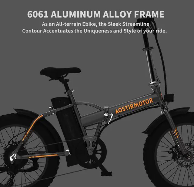 Alt view image 3 of 6 - AOSTIRMOTOR Electric Bike Folding A20 500W for Adults , 20" * 4" Fat Tire, with 36V 13AH Removable Lithium Battery, Travel Up to 20 Miles, Max Speed Up to 25 MPH(Black)