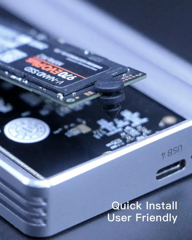 Alt view image 5 of 7 - Ankmax USB 4 SSD Enclosure for NVMe M.2 SSD, UC4M2 USB 4 Type-C 40Gbps Interface Compatible with Thunderbolt 3/4 USB3.1/3.0, Tool-Free Aluminum External Hard Drive Enclosure