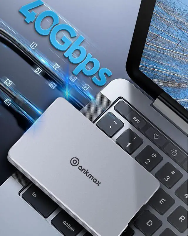 Alt view image 4 of 7 - Ankmax USB 4 SSD Enclosure for NVMe M.2 SSD, UC4M2 USB 4 Type-C 40Gbps Interface Compatible with Thunderbolt 3/4 USB3.1/3.0, Tool-Free Aluminum External Hard Drive Enclosure