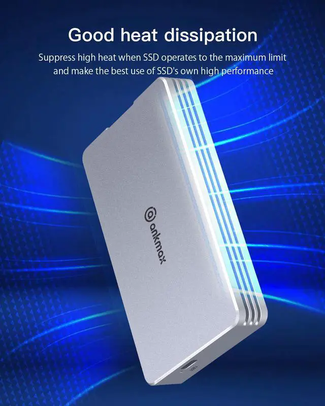 Alt view image 7 of 7 - Ankmax USB 4 SSD Enclosure for NVMe M.2 SSD, UC4M2 USB 4 Type-C 40Gbps Interface Compatible with Thunderbolt 3/4 USB3.1/3.0, Tool-Free Aluminum External Hard Drive Enclosure