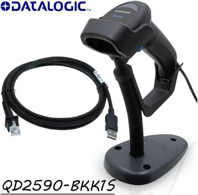 Alt view image 2 of 7 - Datalogic QuickScan QD2590-BKK1S 1D 2D USB Handheld Barcode Scanner with Stand Replacement for QD2430-BKK1S