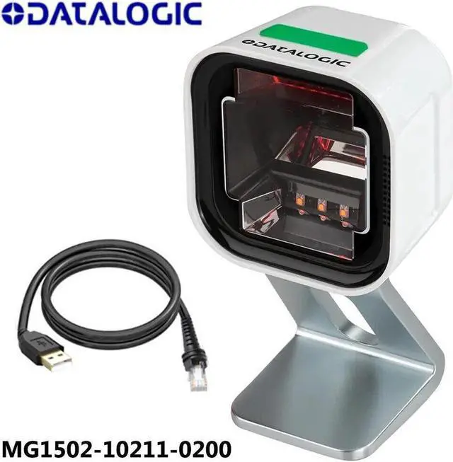 Alt view image 2 of 7 - Datalogic Magellan 1500I Desktop Barcode Scanner w USB Cable PN:MG1502-10211-0200,Corded, Magellan 1500i, white, Standard Configuration, 2D, Tilting Stand with Magnetic Base, USB A Cable