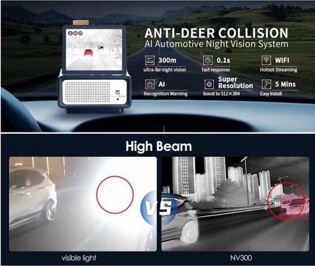 Alt view image 5 of 7 - Thermal Master NV300 Infrared Thermal Camera Vehicle Night Vision System Automotive AI Thermal MasterNV300 compatible with all vehicle models